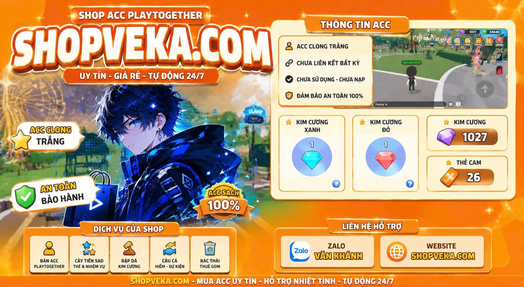 SHOP NICK CLONE KC + VÉ +KCX KCD